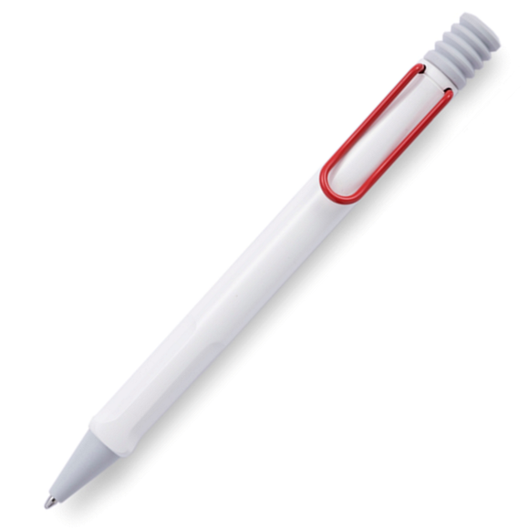 【数量限定】Lamy safari white red clip ボールペン